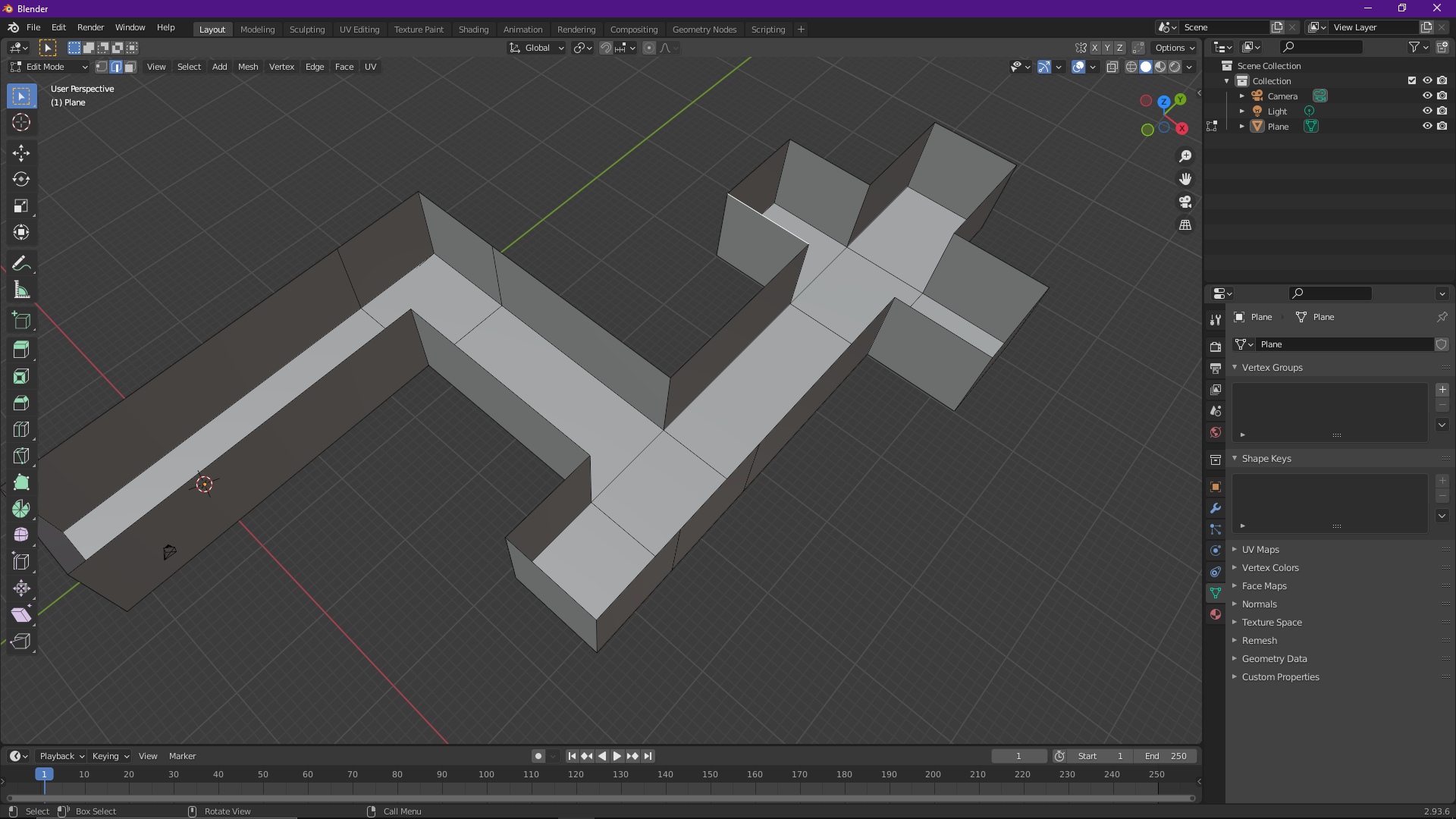 A bare minimum layout of a map with walls